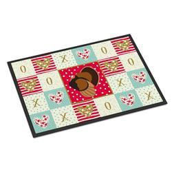 Picture of Carolines Treasures CK5413JMAT 24 x 36 in. Bronze Turkey Love Indoor or Outdoor Mat