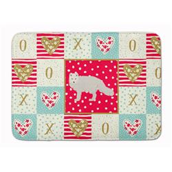 19 x 27 in. White Arctic Fox Love Machine Washable Memory Foam Mat