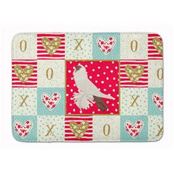 19 x 27 in. German Helmet Pigeon Love Machine Washable Memory Foam Mat