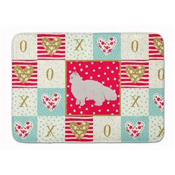 19 x 27 in. White Persian Traditional Cat Love Machine Washable Memory Foam Mat