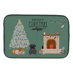 14 x 21 in. Black Pug Christmas Everyone Dish Drying Mat