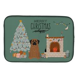 14 x 21 in. Brindle Mastiff Christmas Everyone Dish Drying Mat