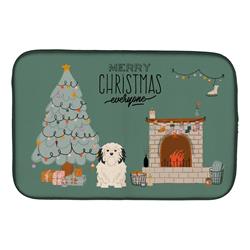 14 x 21 in. Lowchen Christmas Everyone Dish Drying Mat