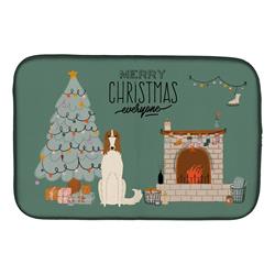 14 x 21 in. Borzoi Christmas Everyone Dish Drying Mat