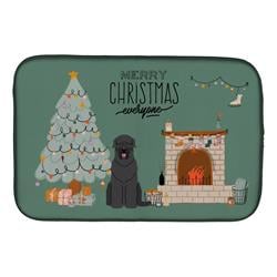 14 x 21 in. Black Russian Terrier Christmas Everyone Dish Drying Mat
