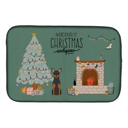14 x 21 in. Manchester Terrier Christmas Everyone Dish Drying Mat