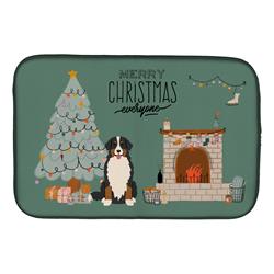 14 x 21 in. Bernese Mountain Dog Christmas Everyone Dish Drying Mat