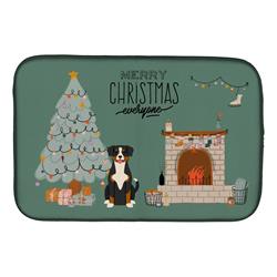 14 x 21 in. Entlebucher Christmas Everyone Dish Drying Mat