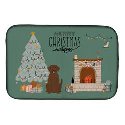 14 x 21 in. Chocolate Labrador Christmas Everyone Dish Drying Mat