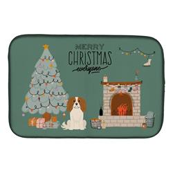 14 x 21 in. Cavalier Spaniel Christmas Everyone Dish Drying Mat