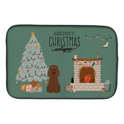 14 x 21 in. Irish Water Spaniel Christmas Everyone Dish Drying Mat