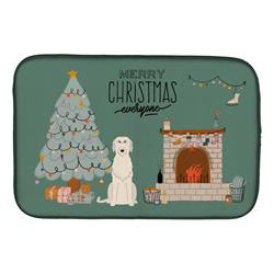 14 x 21 in. Irish Wolfhound Christmas Everyone Dish Drying Mat