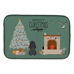 14 x 21 in. Black Poodle Christmas Everyone Dish Drying Mat