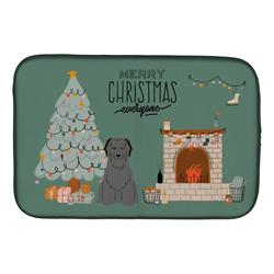 14 x 21 in. Black Briard Christmas Everyone Dish Drying Mat