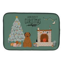 14 x 21 in. Brown Briard Christmas Everyone Dish Drying Mat