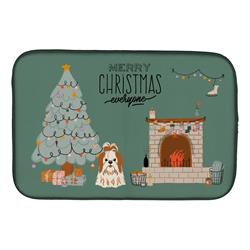 14 x 21 in. Red White Shih Tzu Christmas Everyone Dish Drying Mat