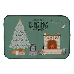 14 x 21 in. Black Silver Shih Tzu Christmas Everyone Dish Drying Mat