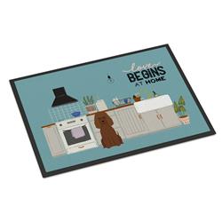 CK7767JMAT 24 x 36 in. Irish Water Spaniel Kitchen Scene Indoor or Outdoor Mat