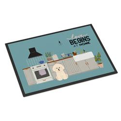 24 x 36 in. Bichon Frise Kitchen Scene Indoor or Outdoor Mat
