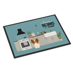 CK7782JMAT 24 x 36 in. Red White Papillon Kitchen Scene Indoor or Outdoor Mat