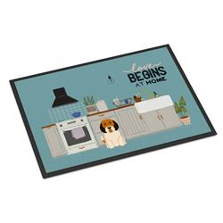 CK7783JMAT 24 x 36 in. Petit Basset Griffon Veenden Kitchen Scene Indoor or Outdoor Mat