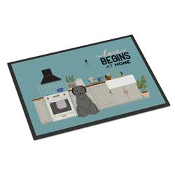24 x 36 in. Black Briard Kitchen Scene Indoor or Outdoor Mat
