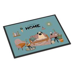 CK7853JMAT 24 x 36 in. Fawn Pug Sweet Home Indoor or Outdoor Mat