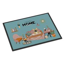 CK7855JMAT 24 x 36 in. Cream French Bulldog Sweet Home Indoor or Outdoor Mat