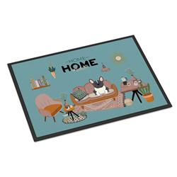 CK7857JMAT 24 x 36 in. Black White French Bulldog Sweet Home Indoor or Outdoor Mat