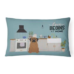 12 x 3 x 16 in. Brindle Mastiff Kitchen Scene Canvas Fabric Decorative Pillow