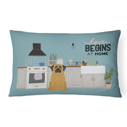 12 x 3 x 16 in. Mastiff Kitchen Scene Canvas Fabric Decorative Pillow