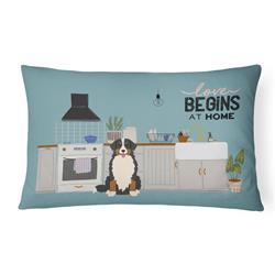 12 x 3 x 16 in. Bernese Mountain Dog Kitchen Scene Canvas Fabric Decorative Pillow
