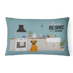 12 x 3 x 16 in. Border Terrier Kitchen Scene Canvas Fabric Decorative Pillow