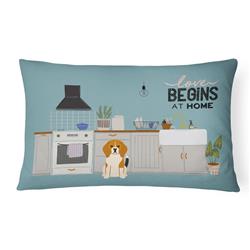12 x 3 x 16 in. Tricolor Beagle Kitchen Scene Canvas Fabric Decorative Pillow