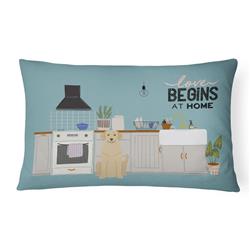 12 x 3 x 16 in. Yellow Labrador Kitchen Scene Canvas Fabric Decorative Pillow