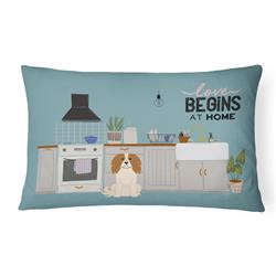 12 x 3 x 16 in. Cavalier Spaniel Kitchen Scene Canvas Fabric Decorative Pillow