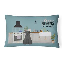 12 x 3 x 16 in. Giant Schnauzer Kitchen Scene Canvas Fabric Decorative Pillow