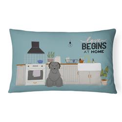 12 x 3 x 16 in. Black Briard Kitchen Scene Canvas Fabric Decorative Pillow