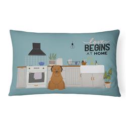 12 x 3 x 16 in. Brown Briard Kitchen Scene Canvas Fabric Decorative Pillow