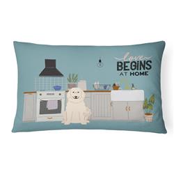 12 x 3 x 16 in. Great Pyrenese Kitchen Scene Canvas Fabric Decorative Pillow