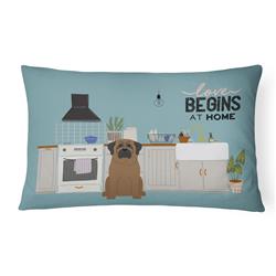 12 x 3 x 16 in. Bullmastiff Kitchen Scene Canvas Fabric Decorative Pillow