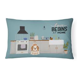 12 x 3 x 16 in. Red White Shih Tzu Kitchen Scene Canvas Fabric Decorative Pillow