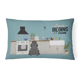 12 x 3 x 16 in. Black Cocker Spaniel Kitchen Scene Canvas Fabric Decorative Pillow