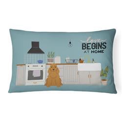 12 x 3 x 16 in. Red Cocker Spaniel Kitchen Scene Canvas Fabric Decorative Pillow