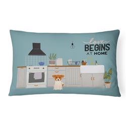 12 x 3 x 16 in. Jack Russell Terrier Kitchen Scene Canvas Fabric Decorative Pillow