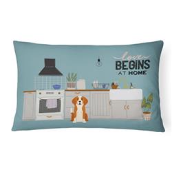 12 x 3 x 16 in. English Foxhound Kitchen Scene Canvas Fabric Decorative Pillow