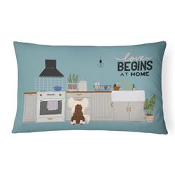 12 x 3 x 16 in. Cream Chinese Crested Kitchen Scene Canvas Fabric Decorative Pillow