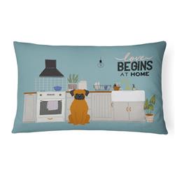 12 x 3 x 16 in. Fawn Boxer Kitchen Scene Canvas Fabric Decorative Pillow