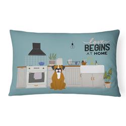 12 x 3 x 16 in. Flashy Fawn Boxer Kitchen Scene Canvas Fabric Decorative Pillow
