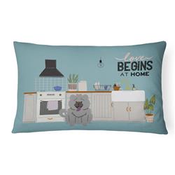12 x 3 x 16 in. Blue Chow Chow Kitchen Scene Canvas Fabric Decorative Pillow